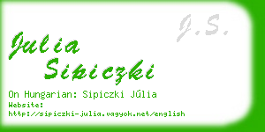 julia sipiczki business card